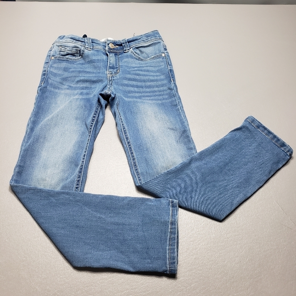 jordache girls size 7 skinny blue jeans with adjustable waist